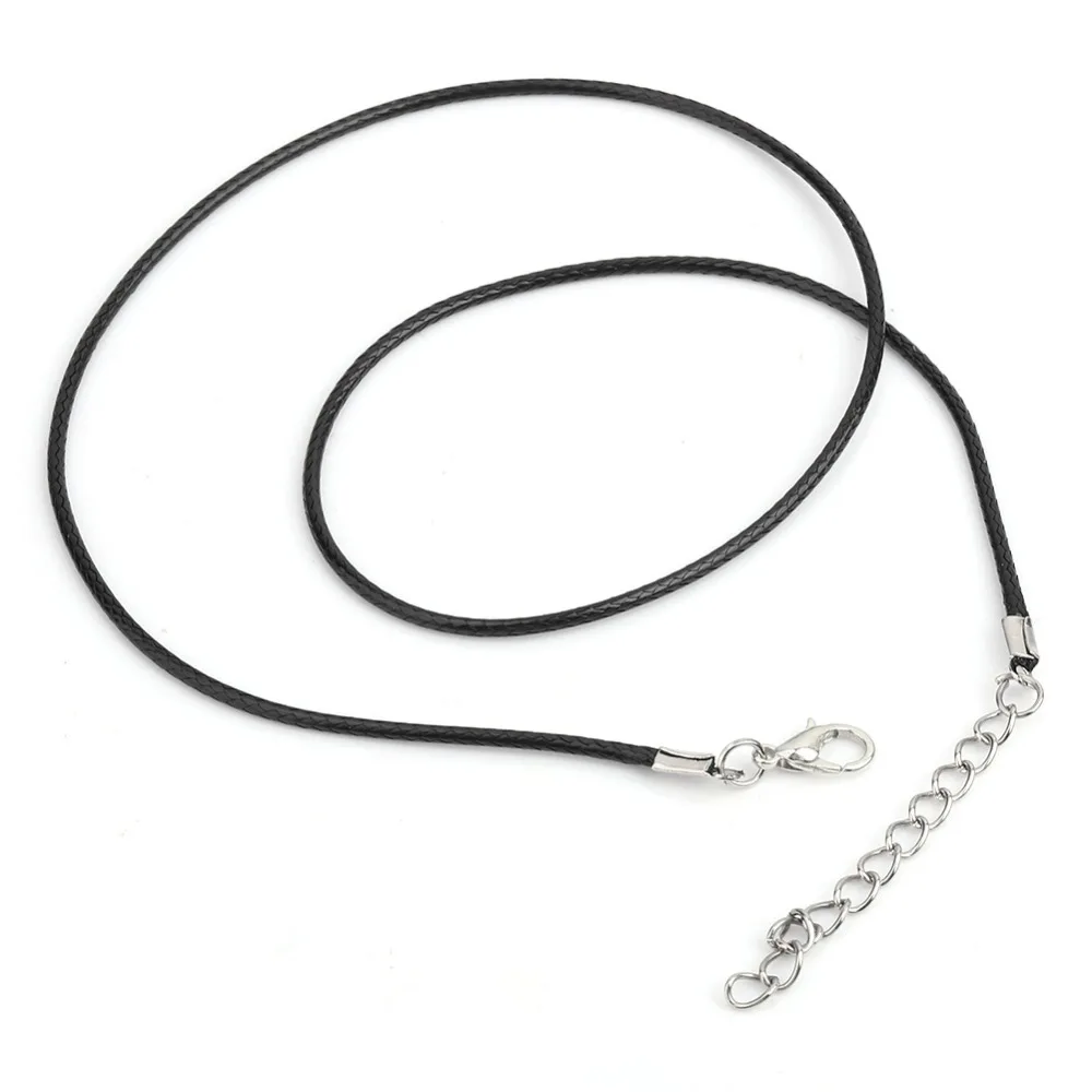 

100pcs Full Set Black Lobster Clasp Wax Rope 50cm Waxed Thread Leather Cord DIY Jewelry Pendant Supplies