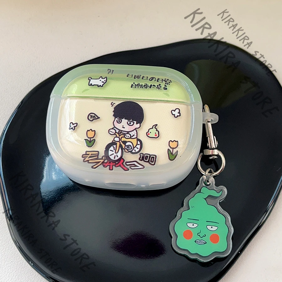 

Mob Psycho 100 Kageyama Shigeo Anime Earphone Cover Wireless Bluetooth Headset Shell Protects Kawaii Cosplay Earbud Case Adorn