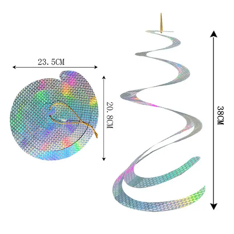 Menggantung angin memutar Spiral reflektor menakut-nakuti burung perangkat cakram Anti burung menakut-nakuti efletive tongkat pita merpati untuk halaman taman