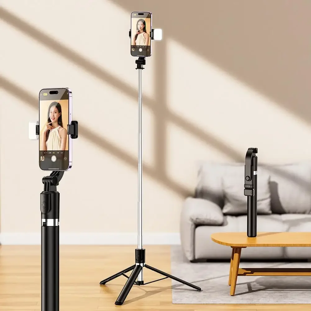 

Wireless Selfie Stick With Lighted Tripod 360-degree Rotation Non-slip Foot Pads Bluetooth-compatible Selfie Stick For Phone