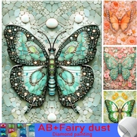 Diy 120 Colors AB Fairy Dust Diamond Painting Luminious Colorful Butterfly Full Square/Round Mosaic Embroidery Cross Stitch Kits