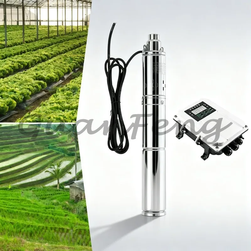 250W 400W 750W Solar Deep Well Submersible Bore Pump, Off‑Grid Drilling Water Pump with Float Switch and MPPT Controller