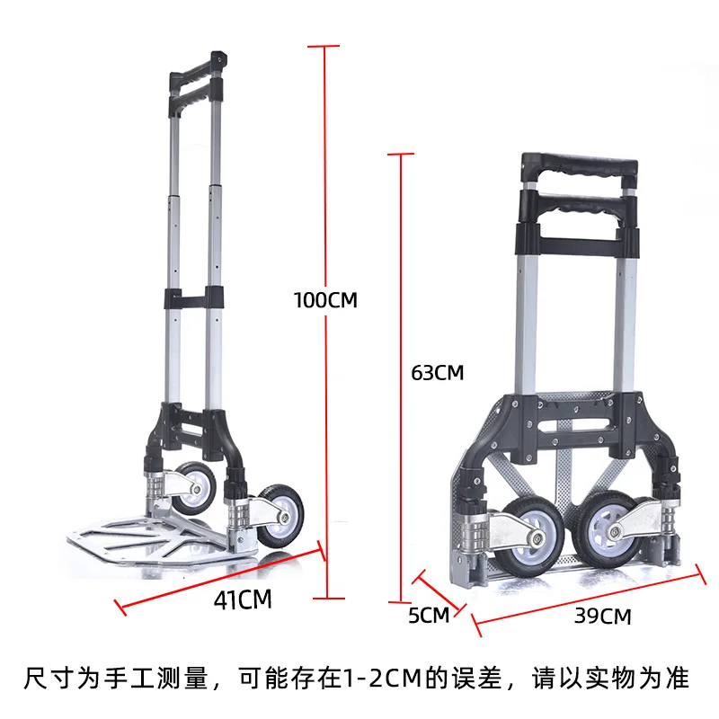 All Terrain Stair Climbing Garden Cart Hand Truck with Bungee Cord Folding Trolley for Upstairs Cargo with Bag 6 Crystal Wheels