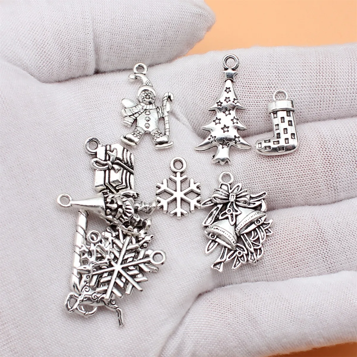 12pcs Antique Silver Color Chr - Vintage Collectible Santa ulasan dan harga