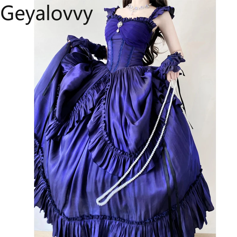 Satin Lolita Süße Mädchen Hohe Taille Abnehmen Abendkleid Frauen High-end-Licht Luxus Temperament Elegante Lange Kleider