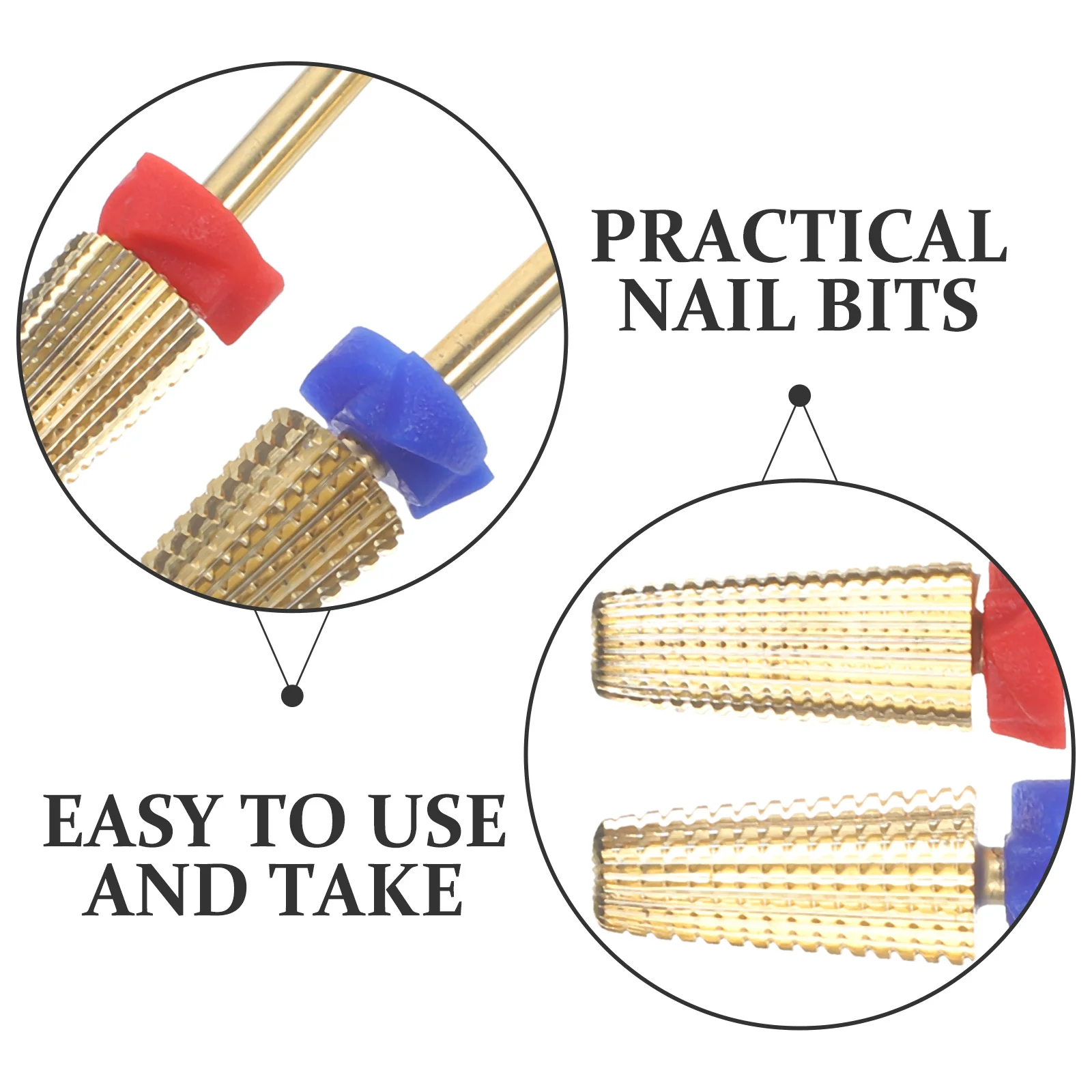 

2Pcs Nail Drill Bits Alloy Durable Grinding Head Nail Salon Home Acrylic Manicure Drill Bit Set for Acrylic Nails