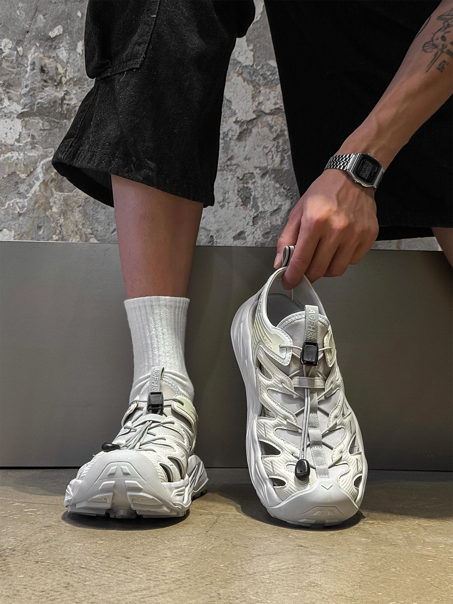 

ex Spor Dad Flip Flops Outdoor Breathable Water oes Thi Bot Anti-Slip Summer Casual oes Trendy Str Truing...