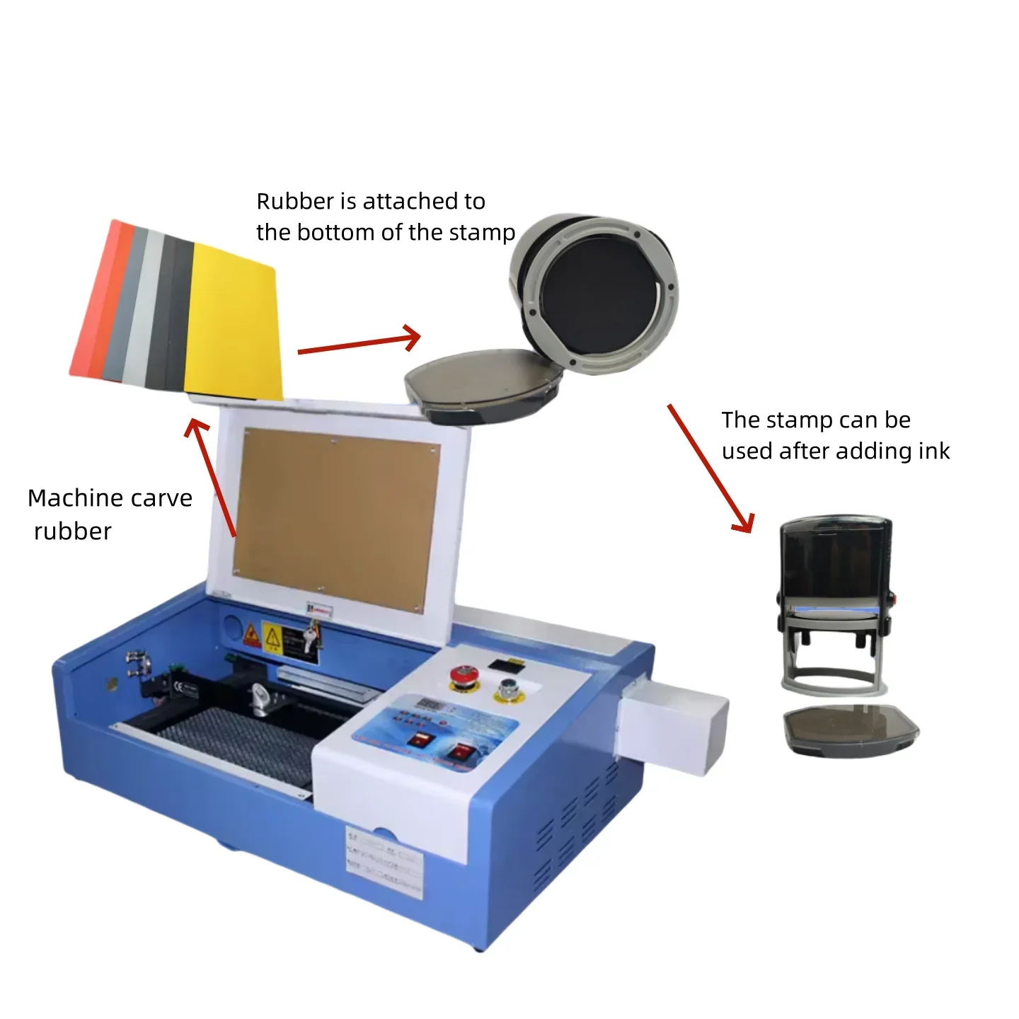 

One Set Materials Small Stamp Machine Engraved Rubber Self Inking Stamp Making Machine