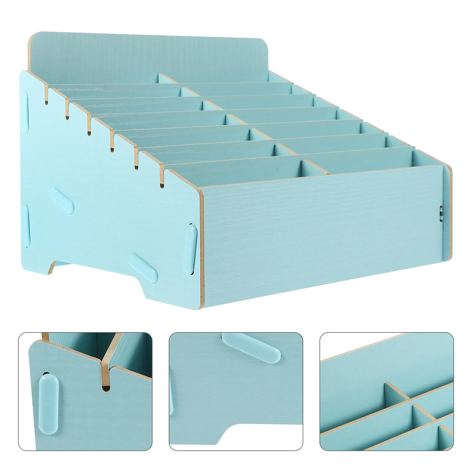

Cell Phone Mobile Storage Box Case Table Organizer Shelf Cabinet Sky-blue Cellphone Holder Student