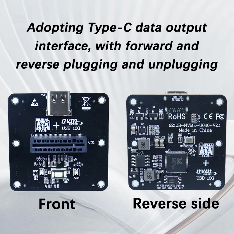 UTHAI U080 RTL9210B Dual Protocol M.2 NVMe/NGFF Hard Disk Box Adapter Type-C USB3.1 10Gbps Adapter Card