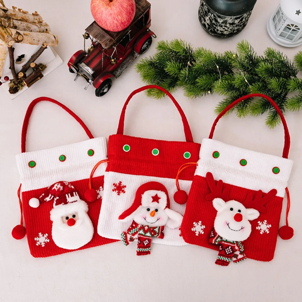 New Creative Snowman Christmas Handbag Cartoon Cute Santa Claus Gifts Bag Large Capacity Sack Candy Bag