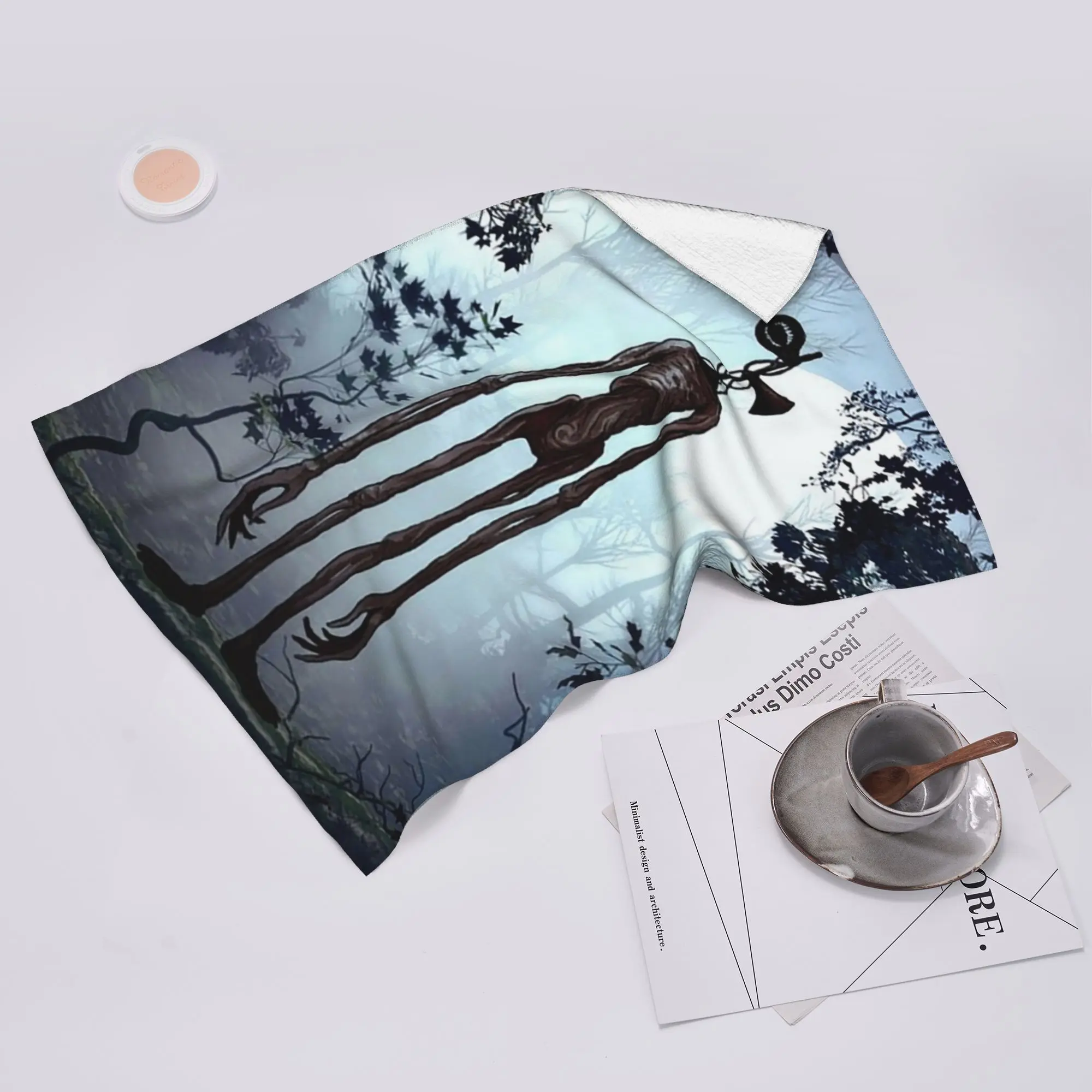 Custom Siren head in dark forest Soft Face Towel Quick Dry Pool Bath Cotton Towels Breathable