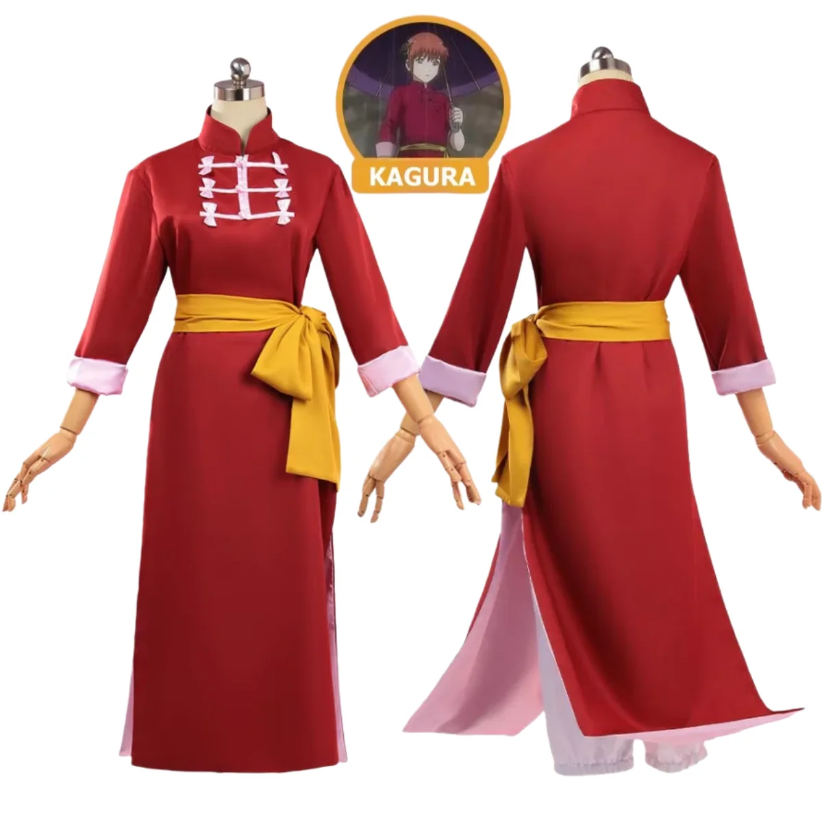 

Anime Gintama Kagura Cosplay Costume Set Women's Kungfu Suit Kagura Cheongsam Girls Halloween Carnival Party Costumes