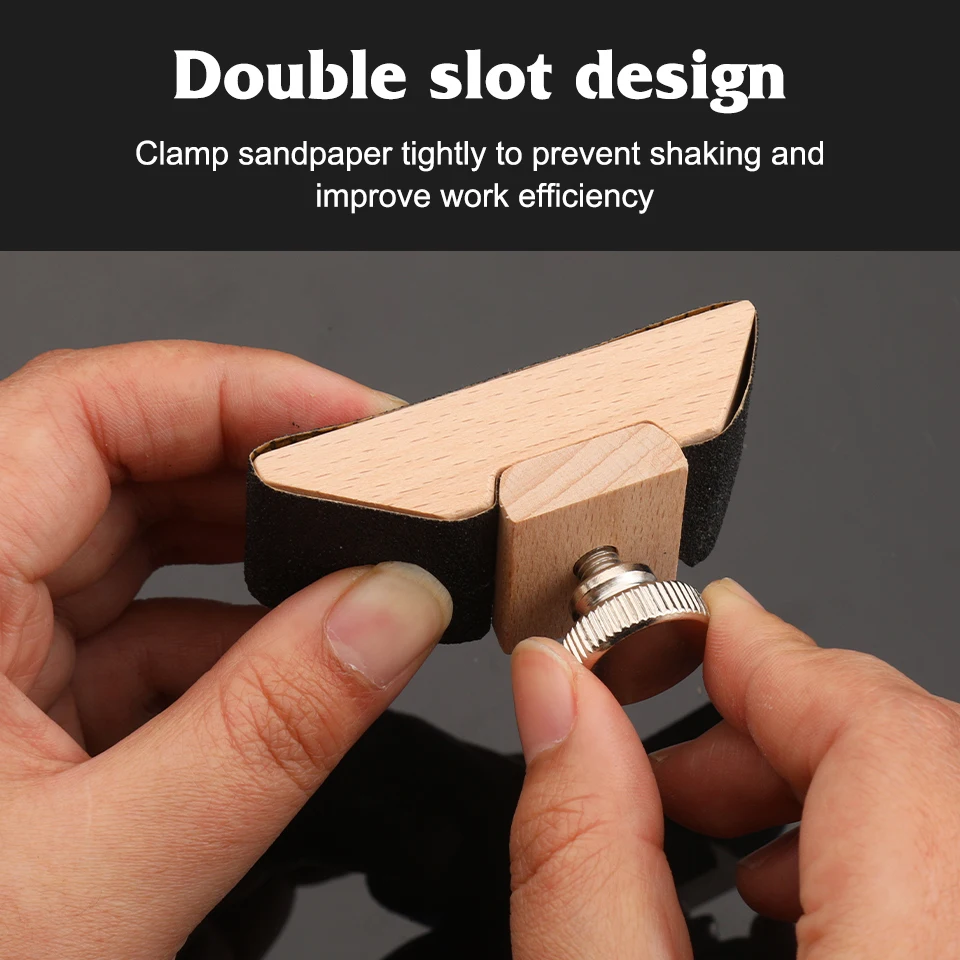 MIUSIE 1 قطعة الجلود الحرفية حافة العلاج البولندية الزان كتلة الرمال ورقة كليب الخشب المسمار يصل اليد الجلود حافة النطاقات الجلود أداة #5