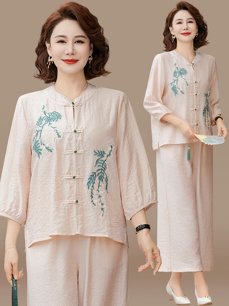 completo-outfit-primaverile-alla-moda-per-mamme-2025-nuovo-stile-per-donne-di-mezza-eta-set-top-a-maniche-tre-quarti-per-primavera-estate