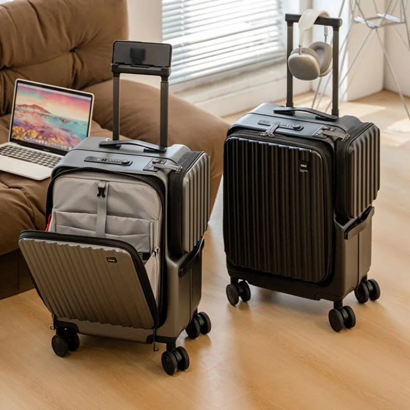 

Travel Suitcase Rolling Luggage USB Charging Multifunctional 20 Inches Boarding Box Trolley Case With Wheels Cabin Suitcase