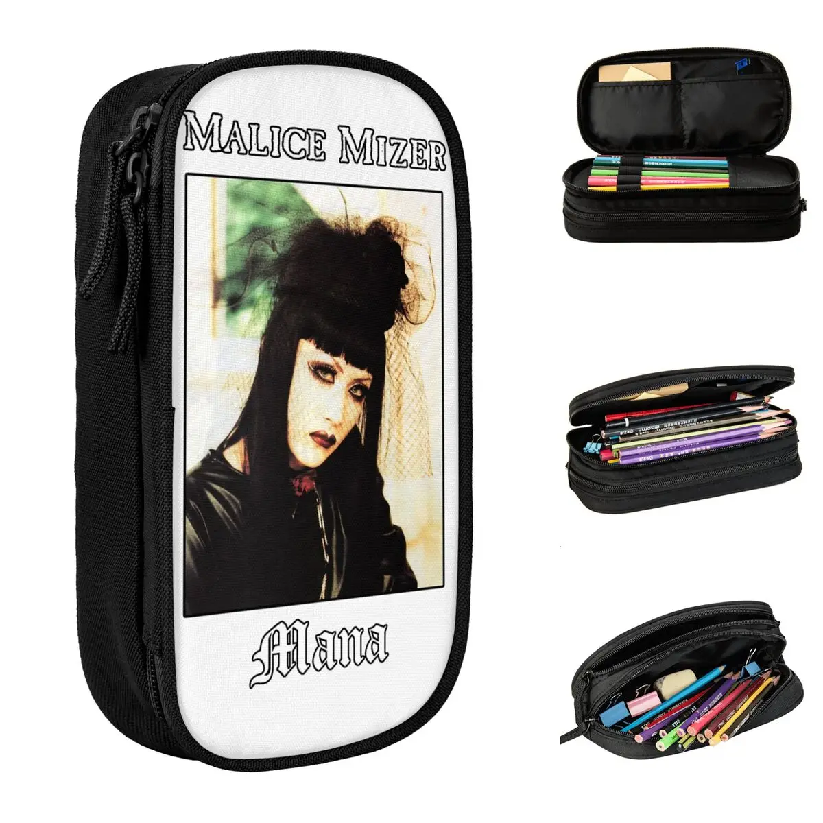 

Пеналы Malice Mizer Mana Sama, японские карандаши с ремешком визуальные Кэй, Пеналы, коробка для ручек, детская вместительная сумка, косметические аксессуары