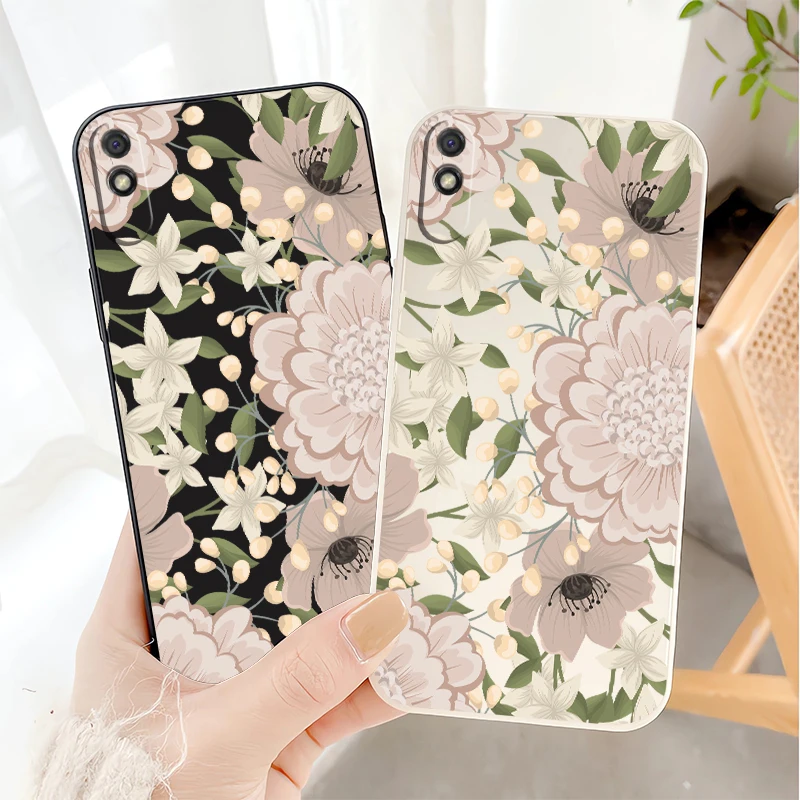 Redmi 15 زهرة جراب هاتف ل Xiaomi Redmi 13 12 12C 10 10C 15C 14C 13C 9C 9A 9 A5 4G لينة سيليكون ماتي غطاء مقاوم للصدمات