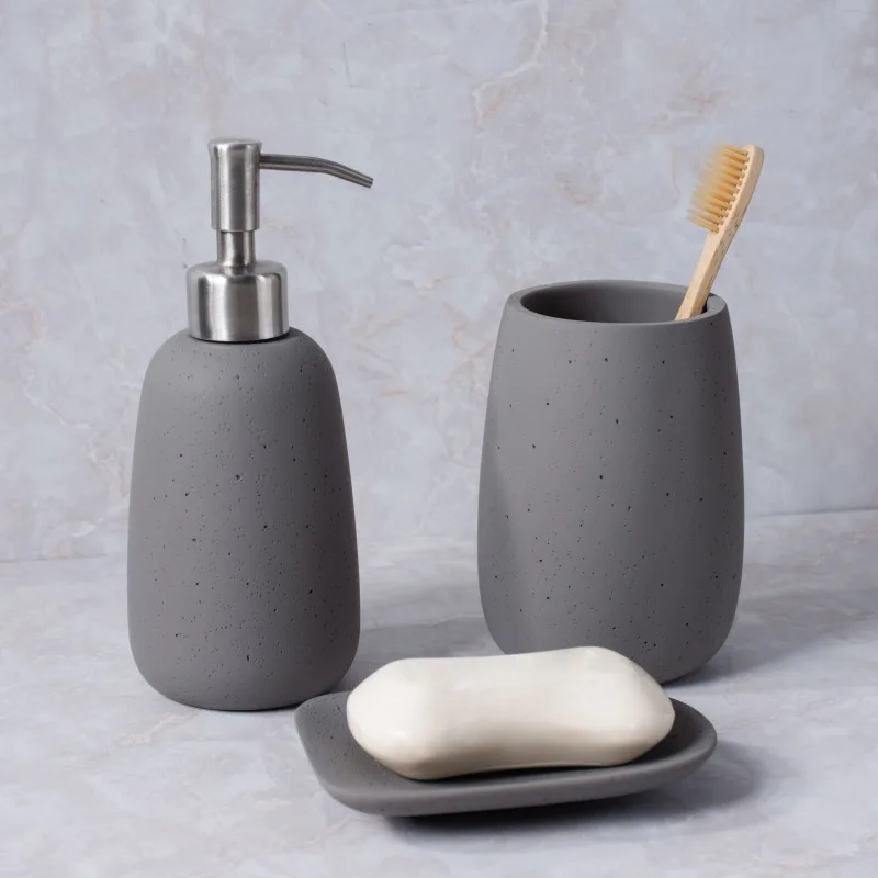 Bathroom three piece set lotion bottle mouthwash cup soap dish washing set bathroom supplies soap dispenser bathroom accessories