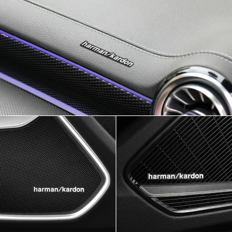 4pcs/8pcs high-quality Metal harman/kardon logo car Hi-Fi Speaker audio Speaker Badge stereo Emblem sticker Auto accessories