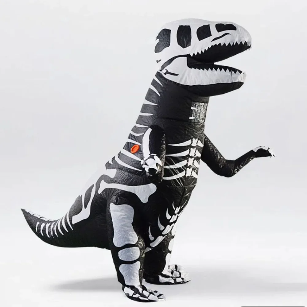 Halloween Carnival Adult Kids Anime Cosplay Masquerade Festival Party Skeleton Tyrannosaurus Rex Dinosaur Inflatable Costume