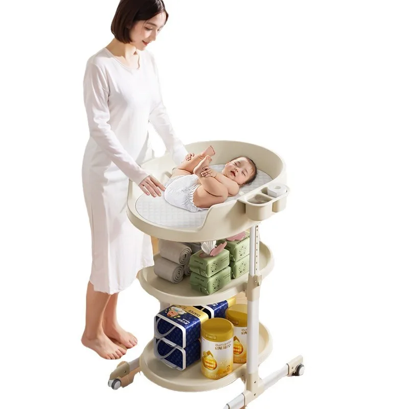 Baby Diaper Table Baby Touch Nursing Table Diaper Change Movable Newborn Bath Rack Crib Movable
