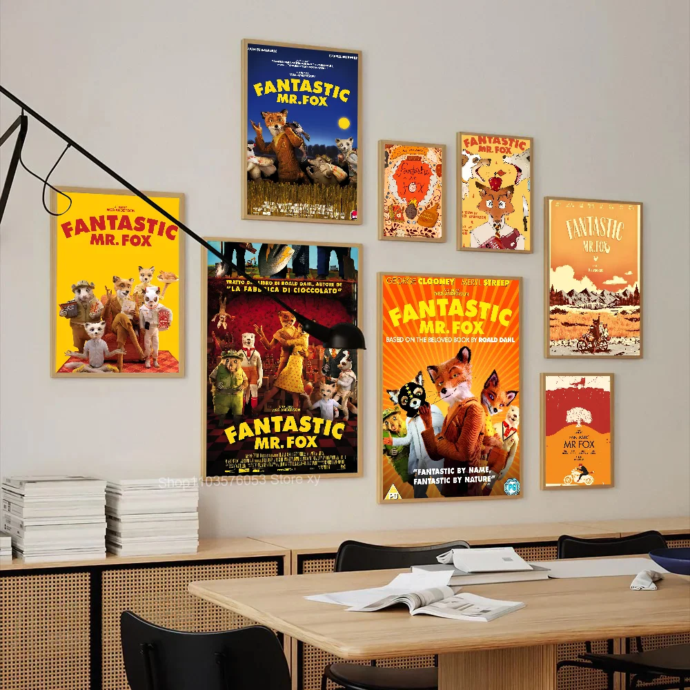 Movie The Fantastic Mr. Fox Poster Home Bedroom Entrance Cafe Art Decoration Painting