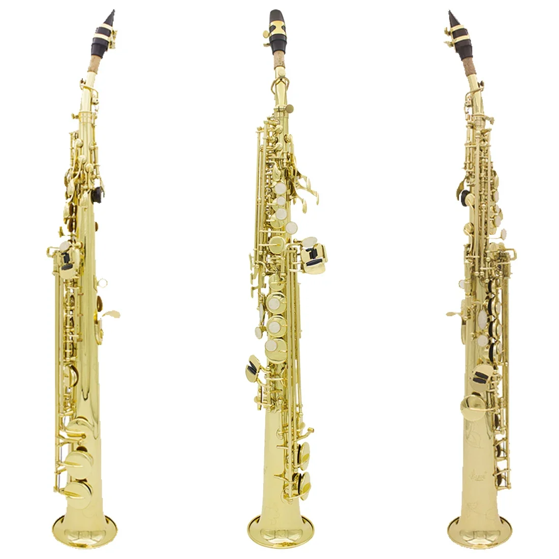 SLADE Soprano Saxophone Bb Adjustment Golden Brass Saxofon Woodwind Musical Instrument with Saxophone Accessories