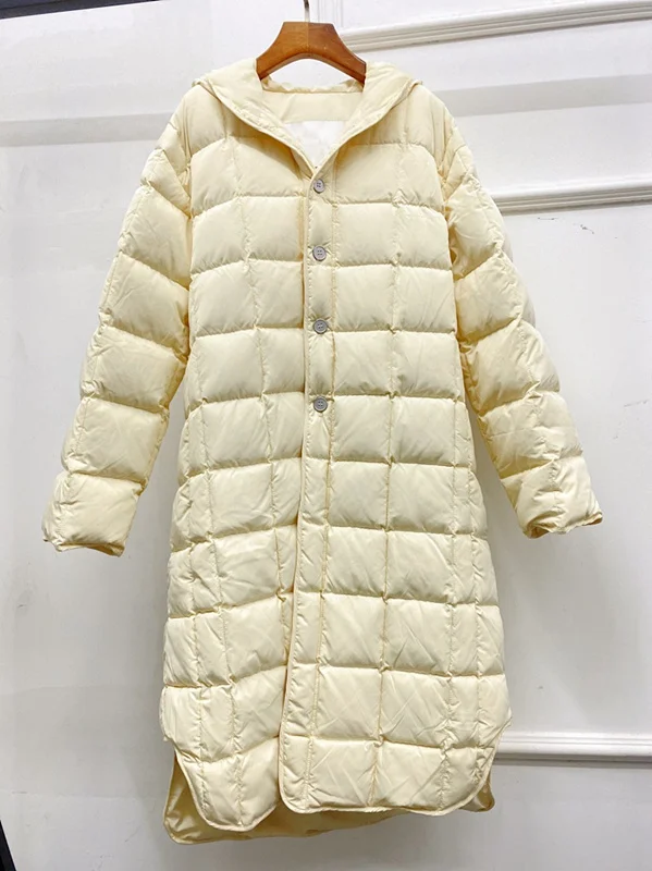Maxdutti سترة نسائية ملابس امرأة بلايز الشمال الدافئة الحد الأدنى الشتاء معطف طويل سترة بيضاء أوزة أسفل سترة معطف المرأة