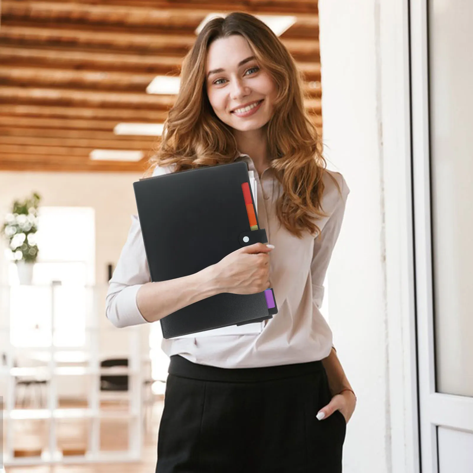 

2pcs Accordion File Folder Expandable Document Organizer With Dividers Multi Pocket Storage Portable For A4 Bills Checks