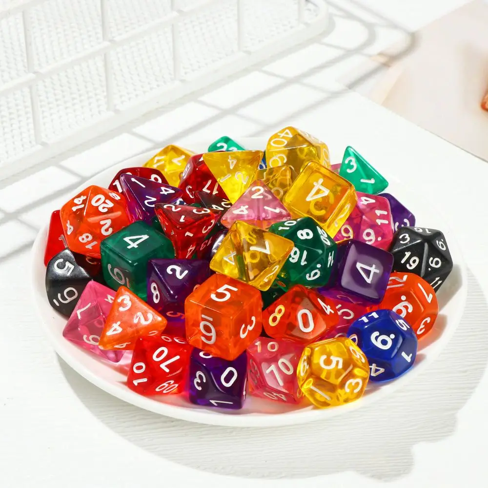 7Pcs/Set Polyhedral 7-Die Dice Set Game Dice For TRPG DND Accessories D4 D6 D8 D10 D12 D20 Dice For Board Card Game Math Games