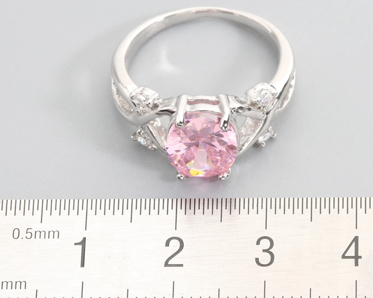 8*10mm Pink Kunzite6 925 Sterling Silver Ring Q0644-F