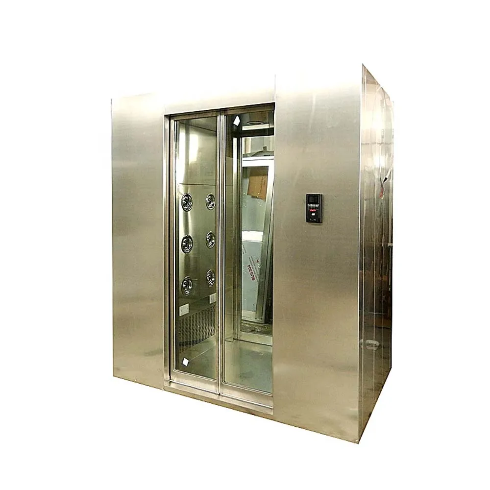 GMP غرف الأبحاث دش الهواء الفولاذ المقاوم للصدأ معدات تنظيف الهواء غرفة الاستحمام الهوائية الشخصية مع نظام التعشيق ورشة عمل خالية من الغبار