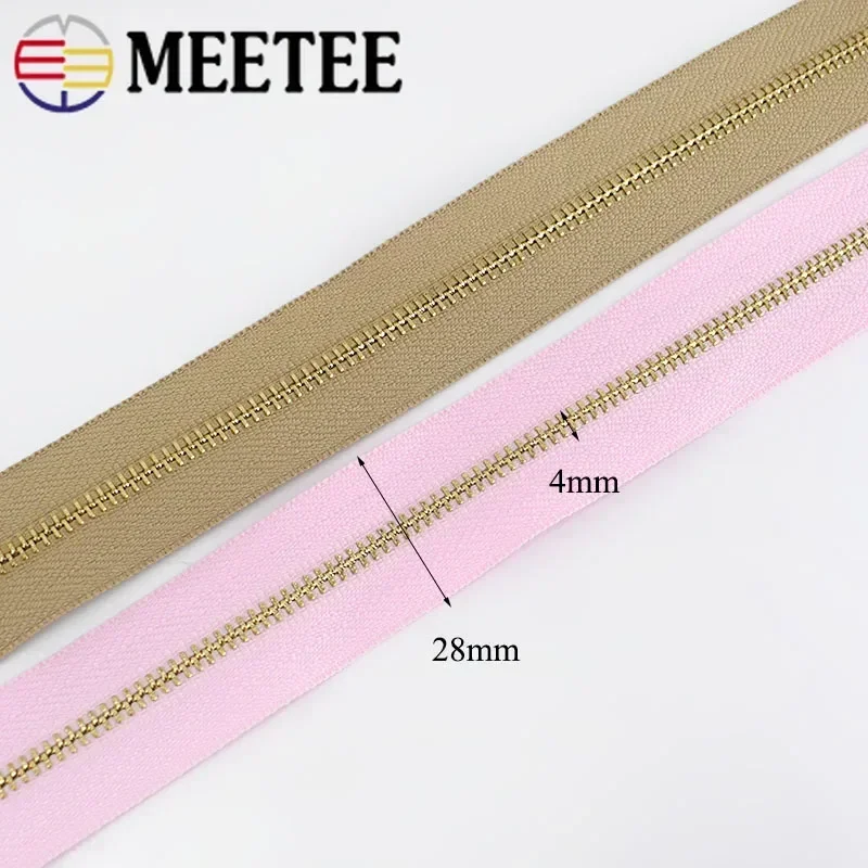 2Pcs Decorative Metal Zipper 3# Zip Closure for Bag Purse Wallet Zip Jacket Skirt Zipper Repair Kit Replacement DIY Accessories