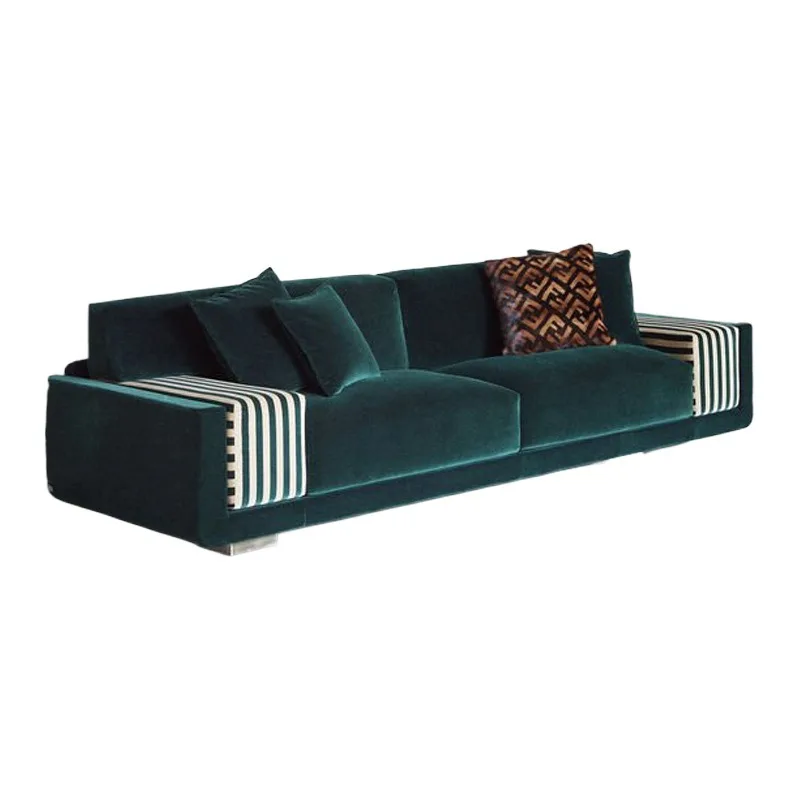 Combinação moderna de sofá de flanela, sofá duplo de alta qualidade e prático
