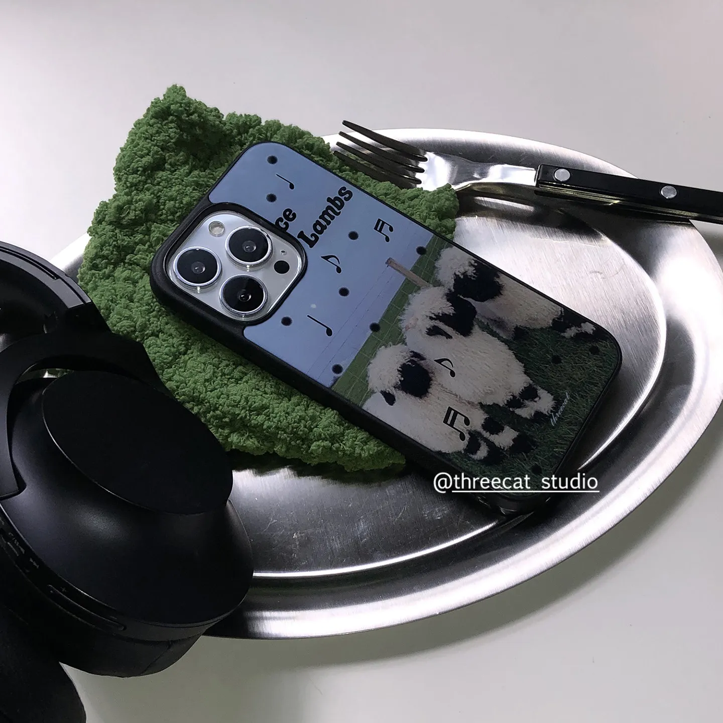 

Korean Ins Lovely Black Faced Lamb Phone Case For iPhone 17 Air 16 Pro Max 15 14 Plus 13 12 11 Shockproof Silicone Back Cover