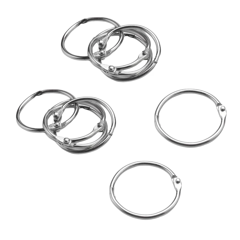 

50 Pcs Metal 1.2 Inch Loose Leaf Rings Binder Keyrings For Scrapbooking Book