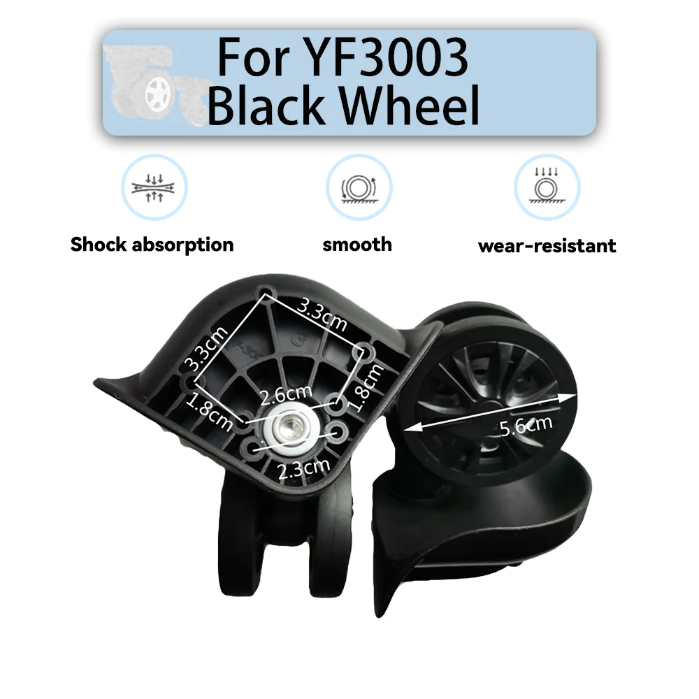 For YF3003 Black Universal Wheel Replacement Suitcase Rotating Smooth Silent Shock Absorbing Travel Accessories Wheels Casters