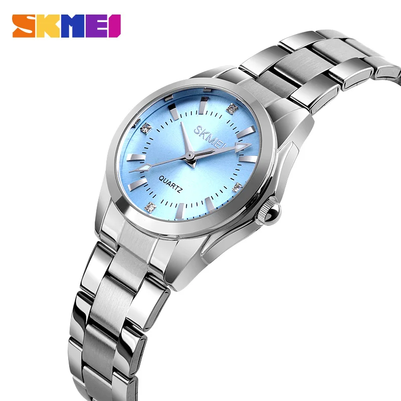SKMEI Lady Simple Time Watch Luxury Quartz Watch For Women Fashion Girls Watches Female Elegant Stainless Steel Strip Wristwatch