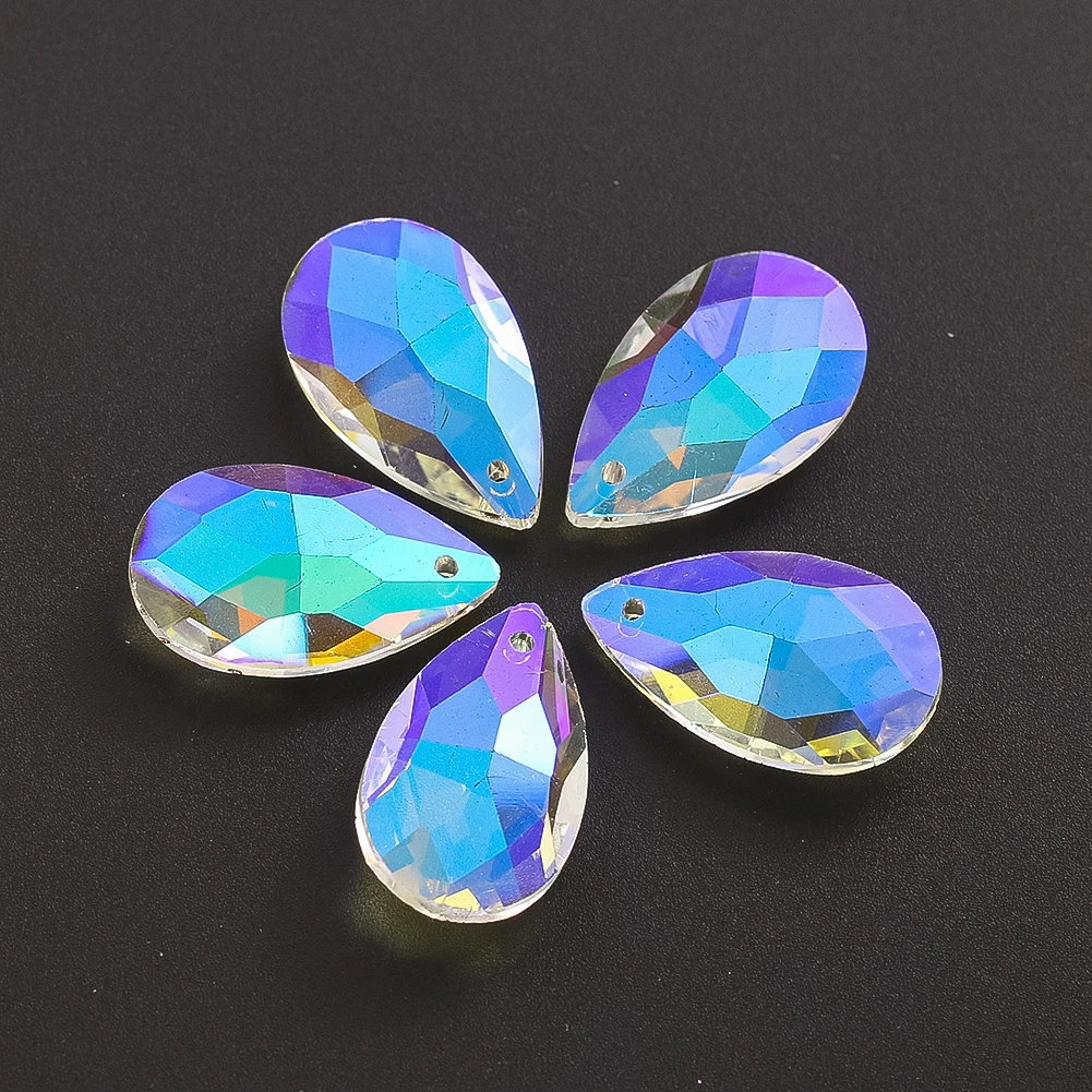 AB Colore Angelo Lacrima Ciondolo di Cristallo Gioielli FAI DA TE Che Fanno Accessori Prisma Goccia Perline di Vetro Decorazioni Per La Casa 20mm 28mm 38mm 5 PZ