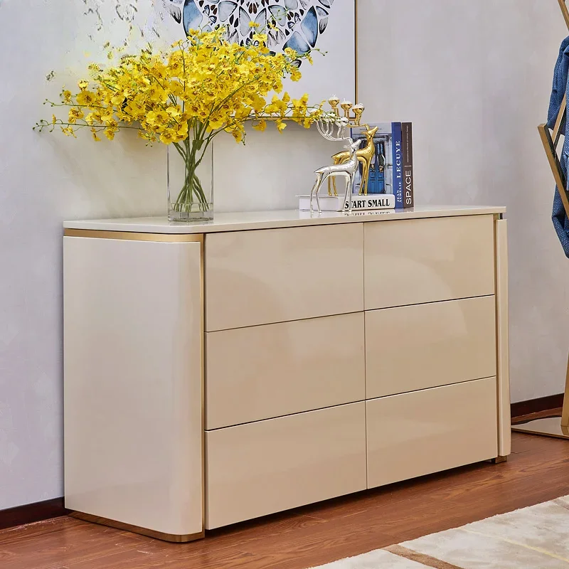 

Italian light luxury bedroom TV cabinet master bedroom high bedside chest cabinet high-end simple modern room storage locker