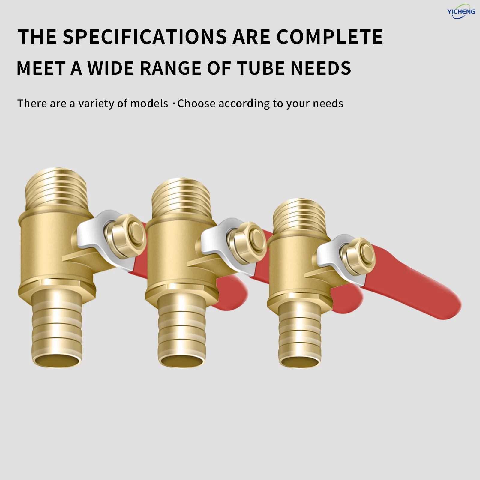 YICHENG PNEUMATIC Brass Red handle ball valve (Pack of 5)Can discharge liquids and gase - Image 2
