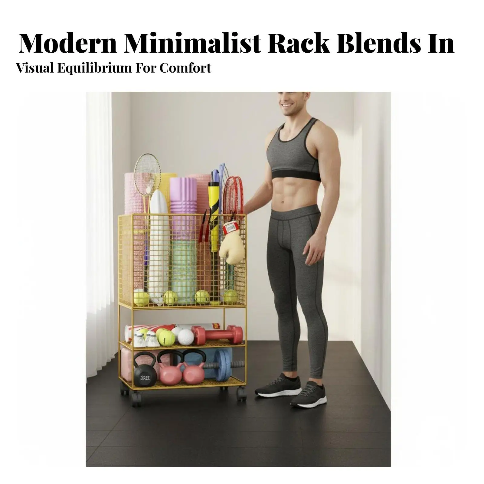 Exercise Mat Storage Rack With Wheels Exercise Mat Holder Stand Rolling Fitness