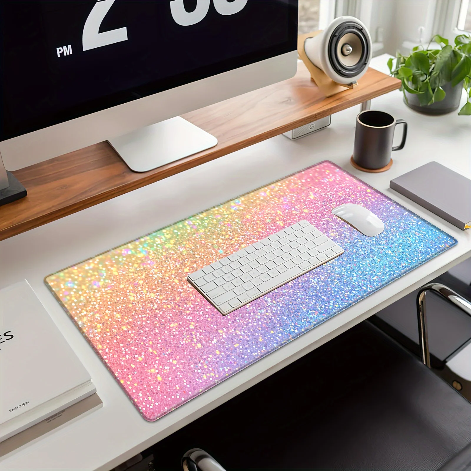 Extra-Large HD Colorful Gradient Gaming Mouse Pad - Non-Slip Rubber Base, Desk Mat for Keyboard and Office Use