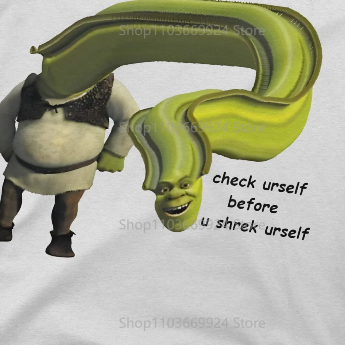 Shrek Cartoon Movie Yourself Before You Wreck Yourself T Shirt Harajuku Graphic Men\'s Tshirt Polyester  Men Clothing