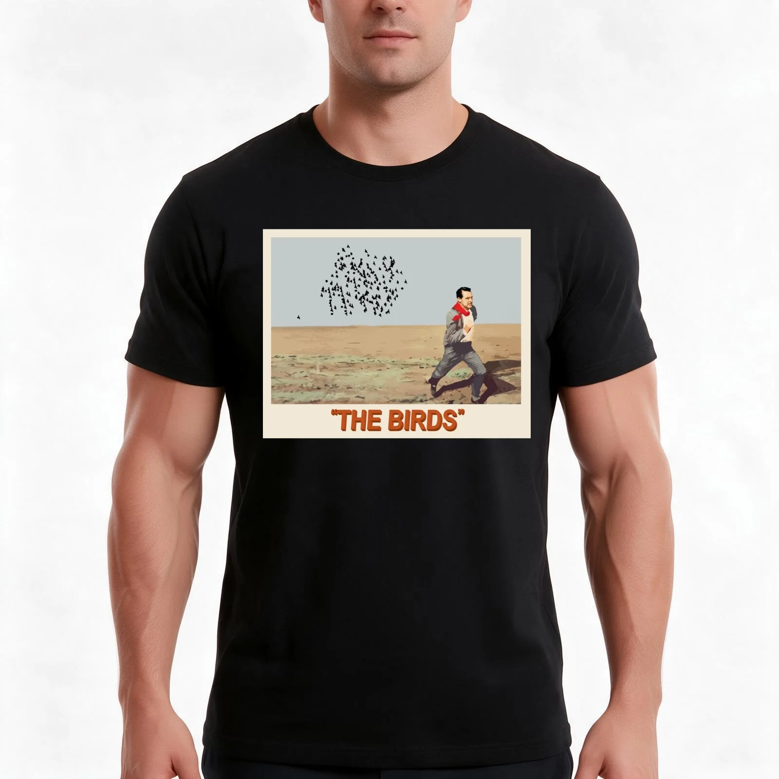 The Birds - North By Northwest Crossover T-Shirt, Summer Casual Cotton Tee, Oversized Streetwear Tops, Vintage Graphic Print