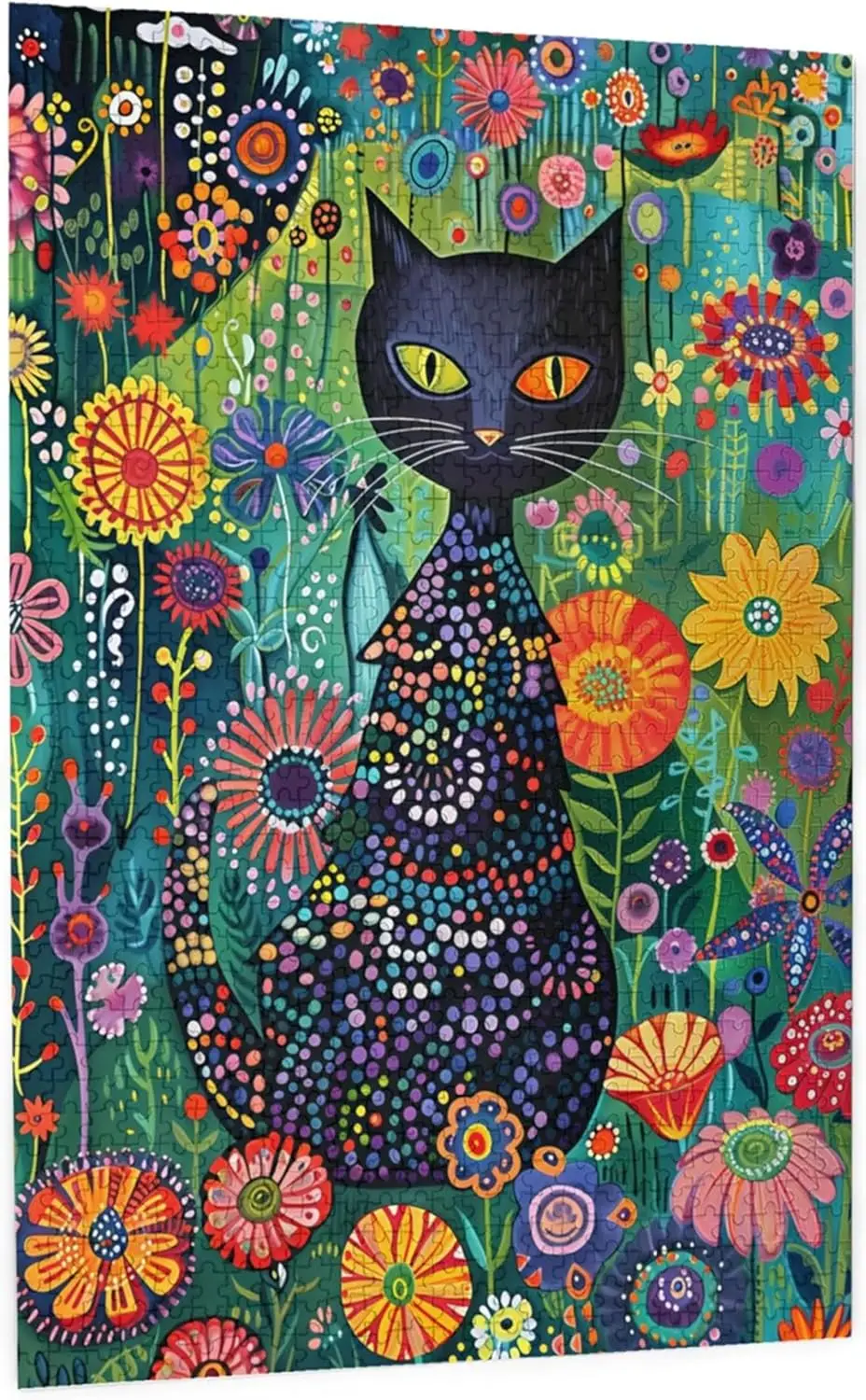 

Puzzles: Petals and The Midnight Cat, 300 1000 Piece Jigsaw Puzzle for Adults, Satin-Finish, Garden & Cat Theme, Artis