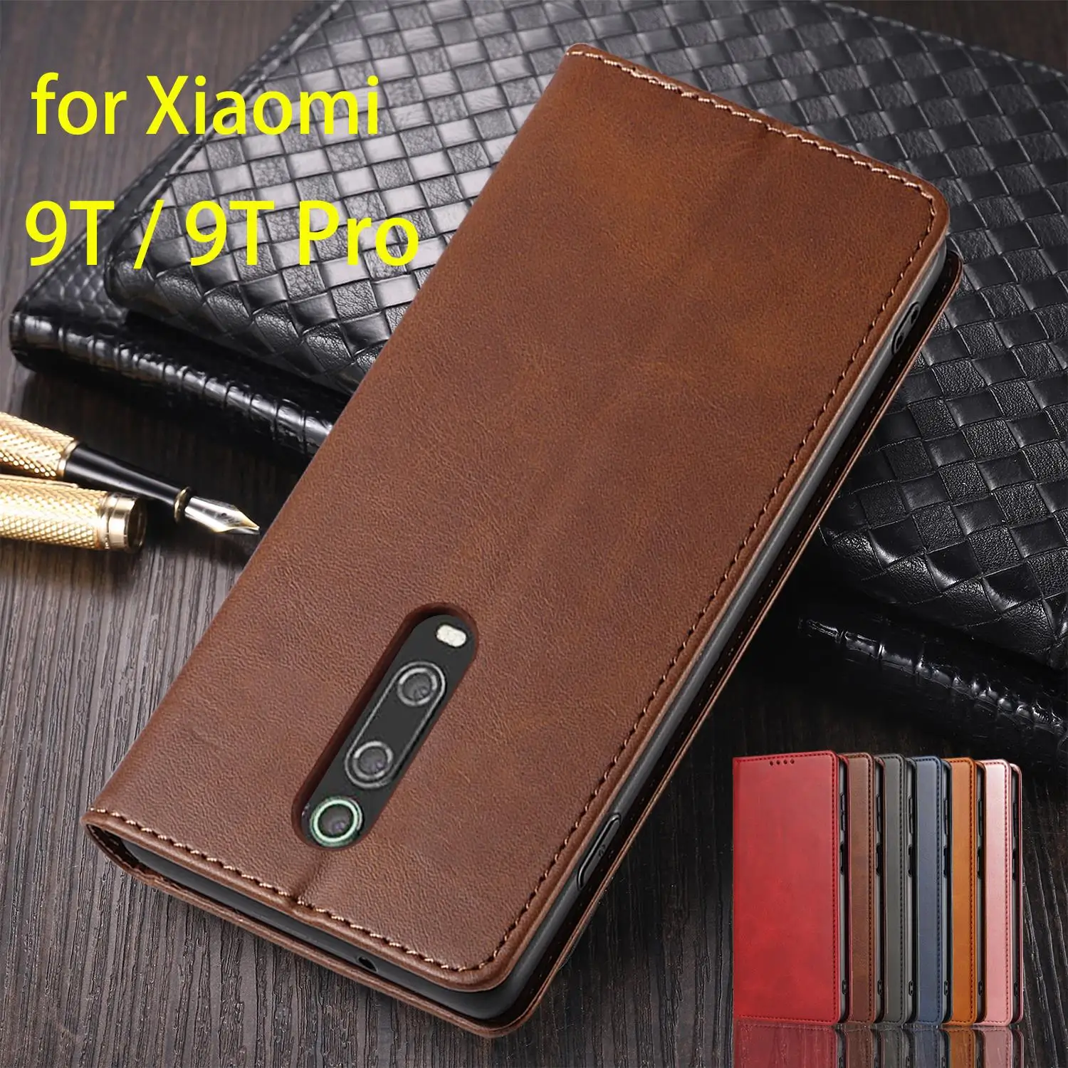 Custodia in pelle per Xiaomi Mi 9T /Xiaomi Mi 9T Pro Flip Case porta carte fondina custodia magnetica per attrazione custodia a portafoglio Fundas