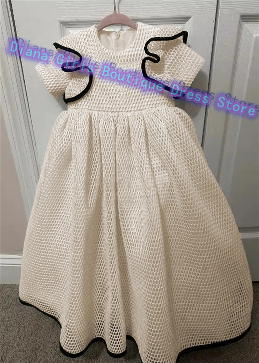 Quality Holy Flower Girl Dress White Milk Lace Little Princess Birthday GIFT Party Prom Baptism First Communion Gown Customised