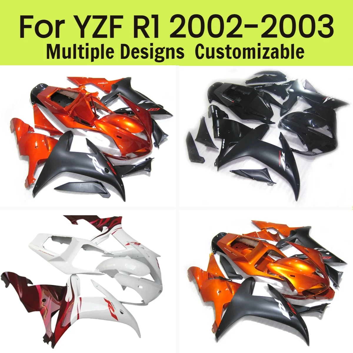 

Moto Parts Fairing Kit YZFR1 2002 2003 Injection Fairings Bodywork Panel Set for YAMAHA YZF R1 2002 2003